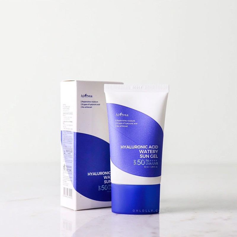 ژل کرم ضدآفتاب آبرسان SPF50+ هیالورونیک اسید مناسب پوست مختلط و چرب ایزنتری Hyaluronic Acid Watery Sun Gel حجم 50 میل