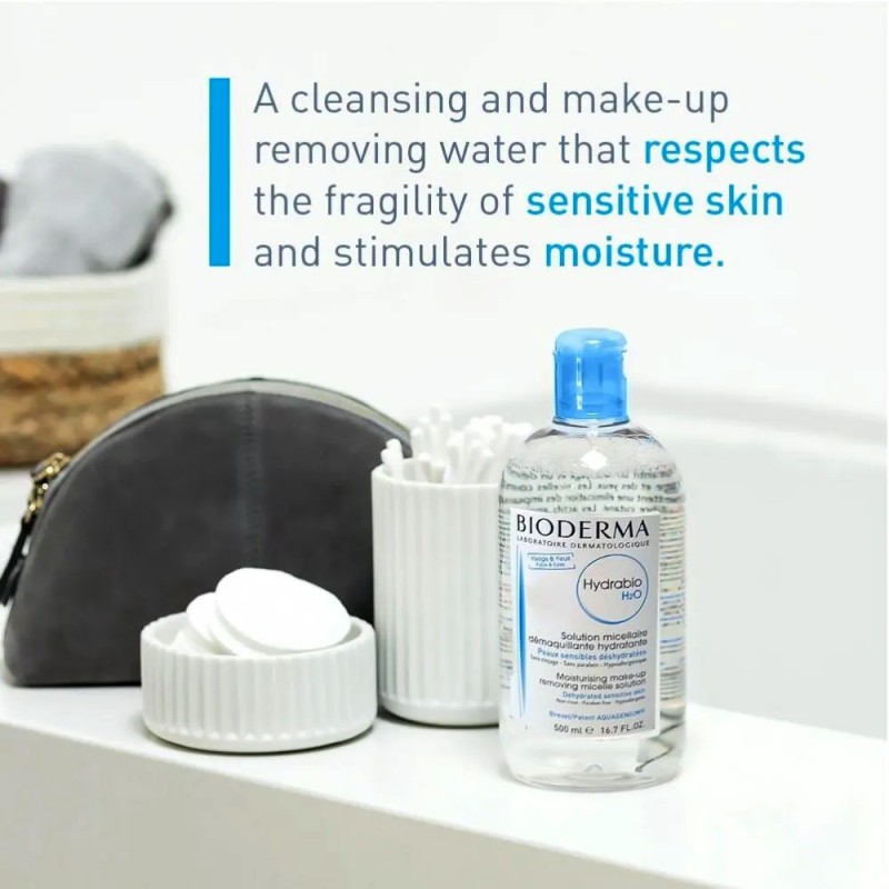 میسلار واتر آبرسان مناسب پوست خشک و بایودرما | Bioderma Hydrabio Moisturizing Micellar Water Makeup Remover حجم 500 میل