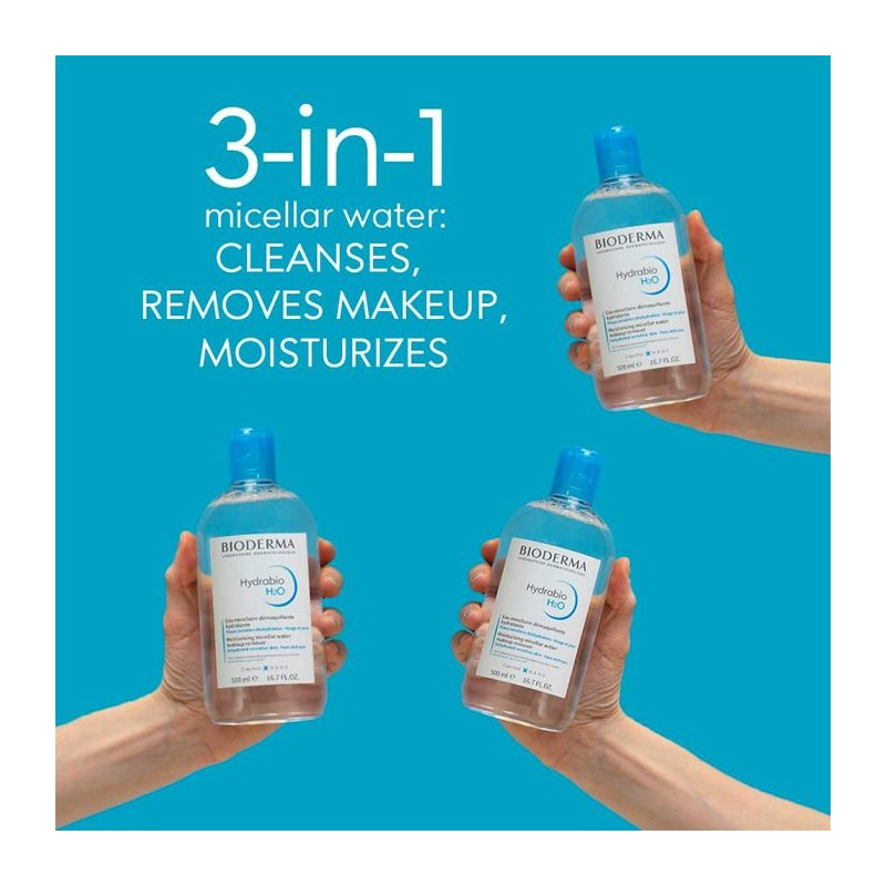 میسلار واتر آبرسان مناسب پوست خشک و بایودرما | Bioderma Hydrabio Moisturizing Micellar Water Makeup Remover حجم 500 میل