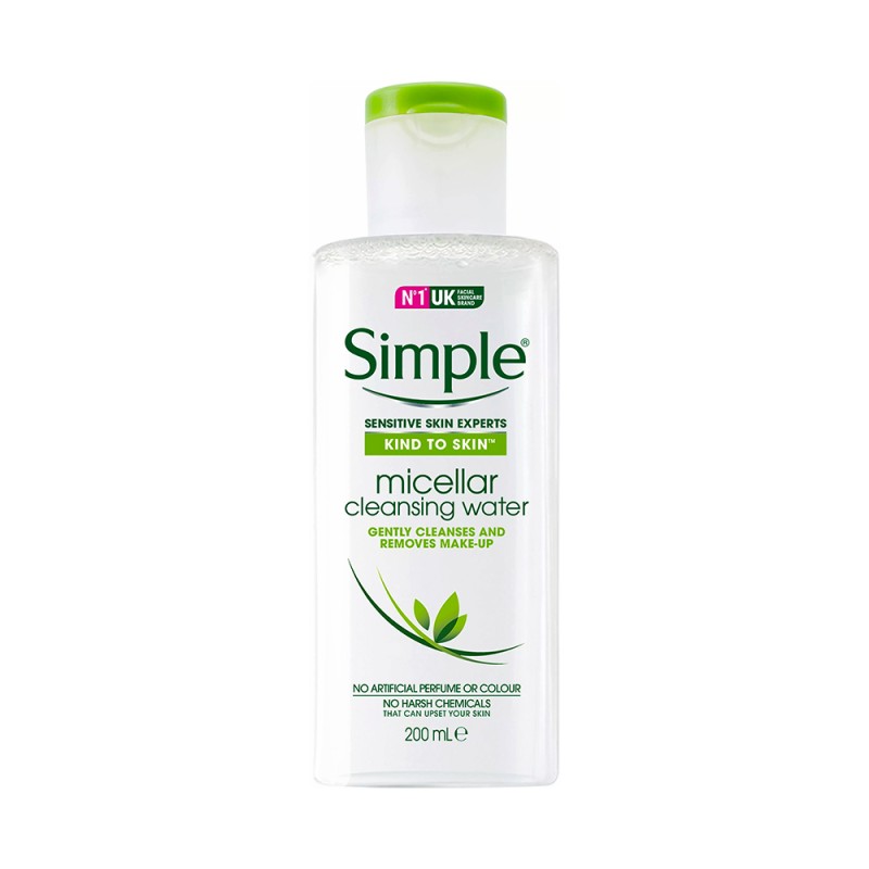 میسلار واتر پاک‌کننده و آبرسان ویتامین B3 مناسب پوست حساس سیمپل Kind to Skin Micellar Cleansing Water حجم 200 میل