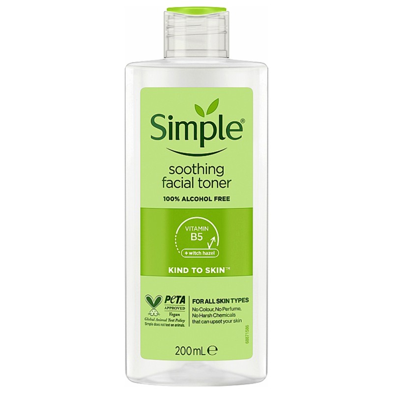 تونر تسکین دهنده پوست حساس وگان سیمپل سیمپل | Simple To Skin Soothing Facial Toner حجم 200 میل