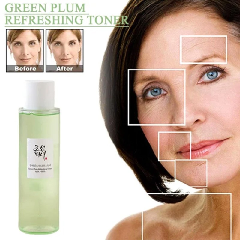 تونر آبرسان و لایه بردار AHA و BHA شاداب کننده و جوانساز پوست بیوتی اف جوسان Green Plum Refreshing Toner AHA + BHA حجم 150 میل