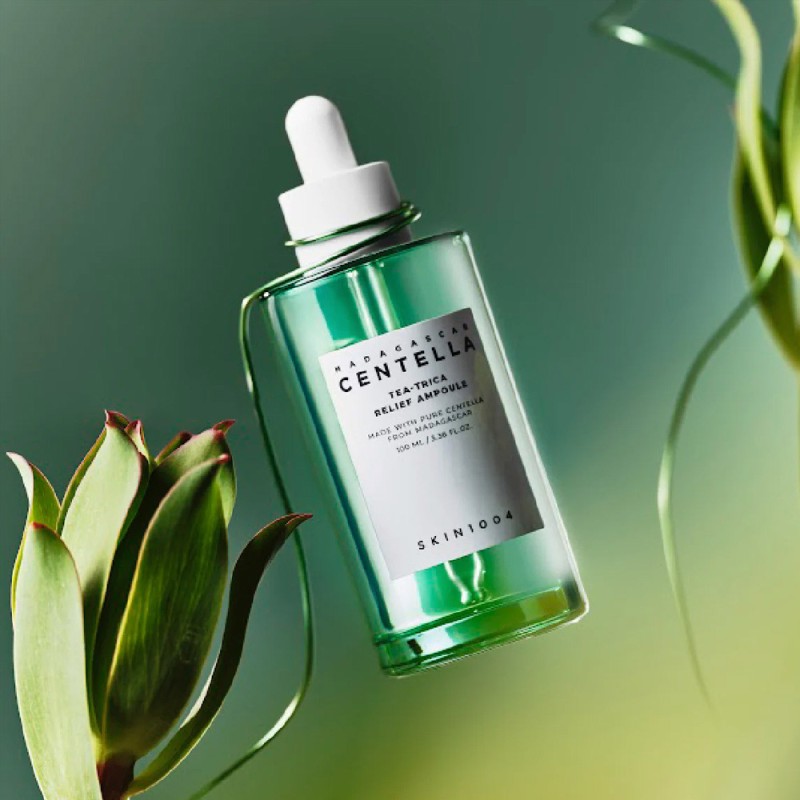آمپول تسکین دهنده سنتلا مناسب پوست چرب و اسکین ۱۰۰۴ | SKIN1004 Madagascar Centella Tea-Trica Relief Ampoule حجم 100 میل