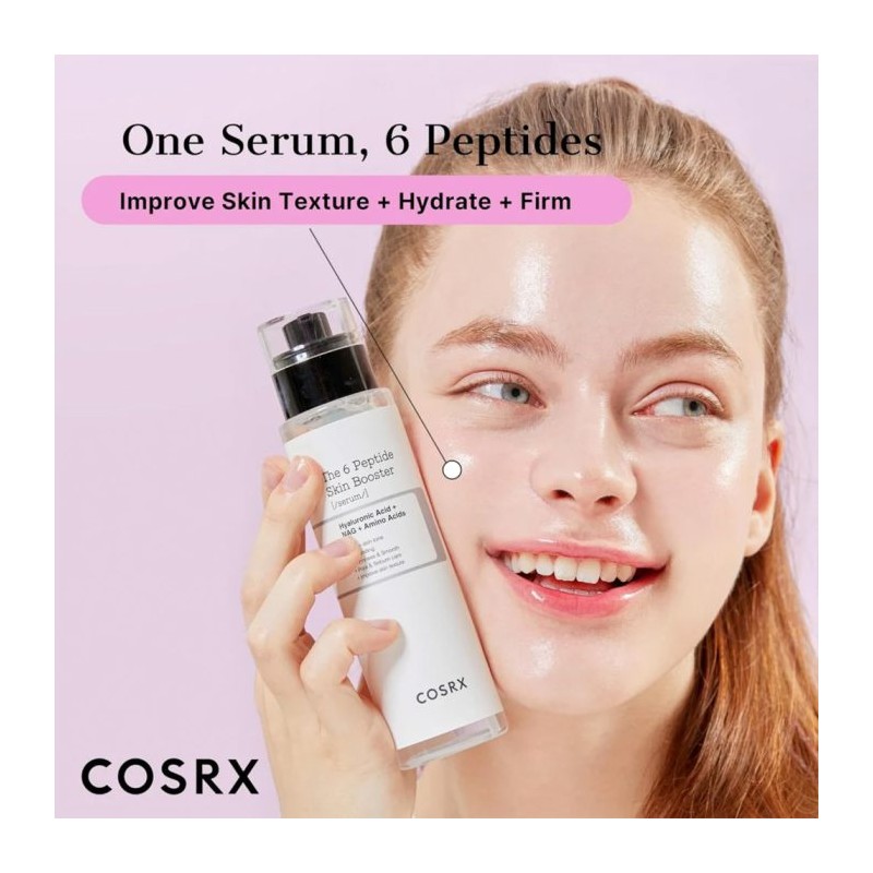 بوستر سرم تقویت کننده پپتید مناسب انواع پوست کوزارکس کوزارکس | COSRX 6 peptide skin booster serum حجم 30 میل