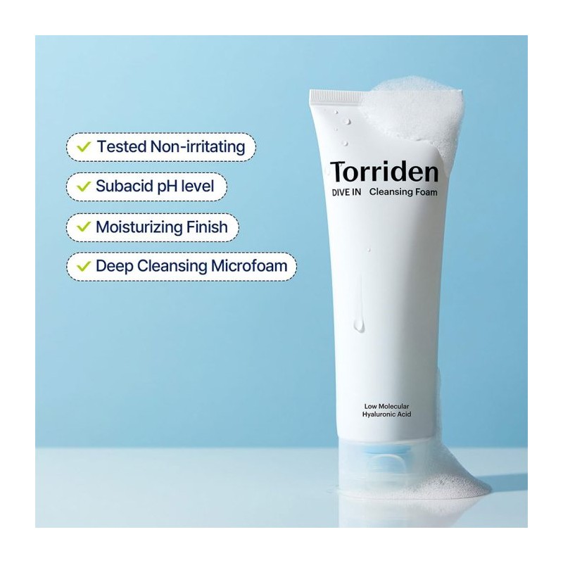 فوم شستشوی هیالورونیک اسید مناسب پوست های دهیدراته و حساس توریدن Hyaluronic Acid Cleansing Foam حجم 150 میل