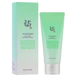 ژل شستشوی لایه بردار ملایم و تسکین دهنده مناسب پوست چرب و مختلط بیوتی اف جوسان Green Plum Refreshing Cleanser حجم 100 میل