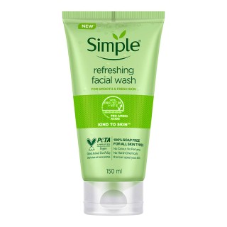 ژل شستشوی صورت پاک کننده مناسب انواع پوست پرو ویتامین B5 سیمپل | Simple Kind To Skin Refreshing Facial Wash Gel حجم 150 میل