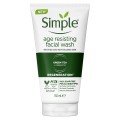 ژل شستشوی ضد مناسب انواع پوست سیمپل | Simple Regeneration Age Resisting with green tea and prebiotic Facial Wash حجم 150 میل