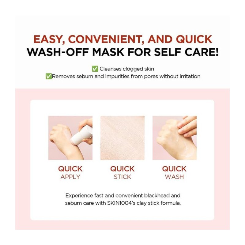 مناسب پوست چرب و اسکین ۱۰۰۴ | SKIN1004 1004 Madagascar Centella Poremizing Quick Clay Stick Mask وزن 24 گرم