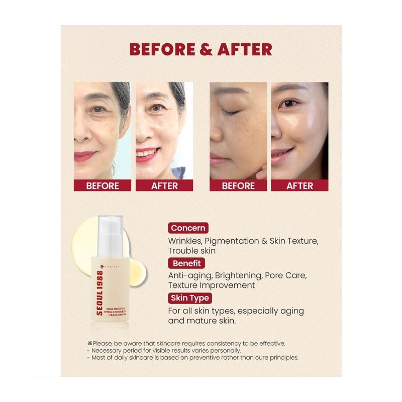سرم ضد چروک و جوانساز رتینال و جینسینگ سیاه مناسب انواع پوست کی سکرت Retinal Liposome 2% + Black Ginseng Serum حجم 30 میل