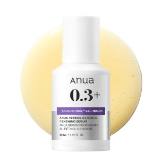 سرم ضد چروک و روشن کننده نانو رتینول ۰.۳ درصد و نیاسین آنوا Nano Retinol 0.3% + آنوا | ANUA Renewing Serum حجم 30 میل