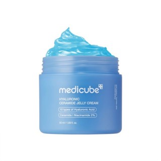 ژل کرم آبرسان هیالورونیک اسید و سراماید مناسب پوست حساس و دهیدراته مدی کیوب Hyaluronic Ceramide Jelly Cream حجم 50 میل