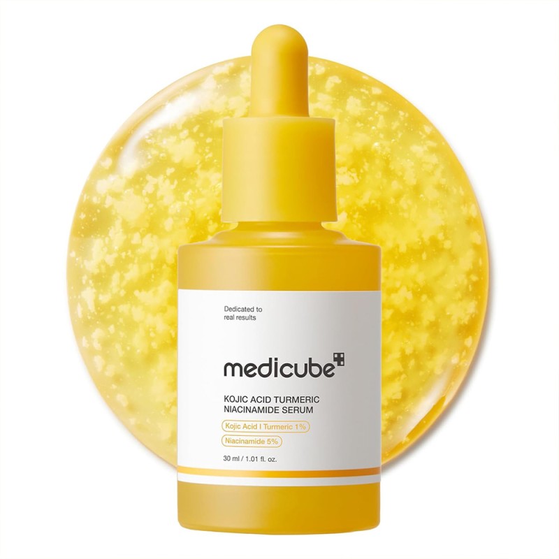 سرم ضد لک و روشن کننده مناسب پوست های کدر و دارای لک مدی کیوب Kojic Acid Turmeric Niacinamide Serum حجم 30 میل