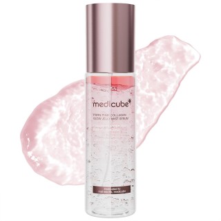 میست سرم ژلی روشن کننده و جوانساز مناسب انواع پوست مدی کیوب PDRN Pink Collagen Glow Jelly Mist Serum حجم 100 میل