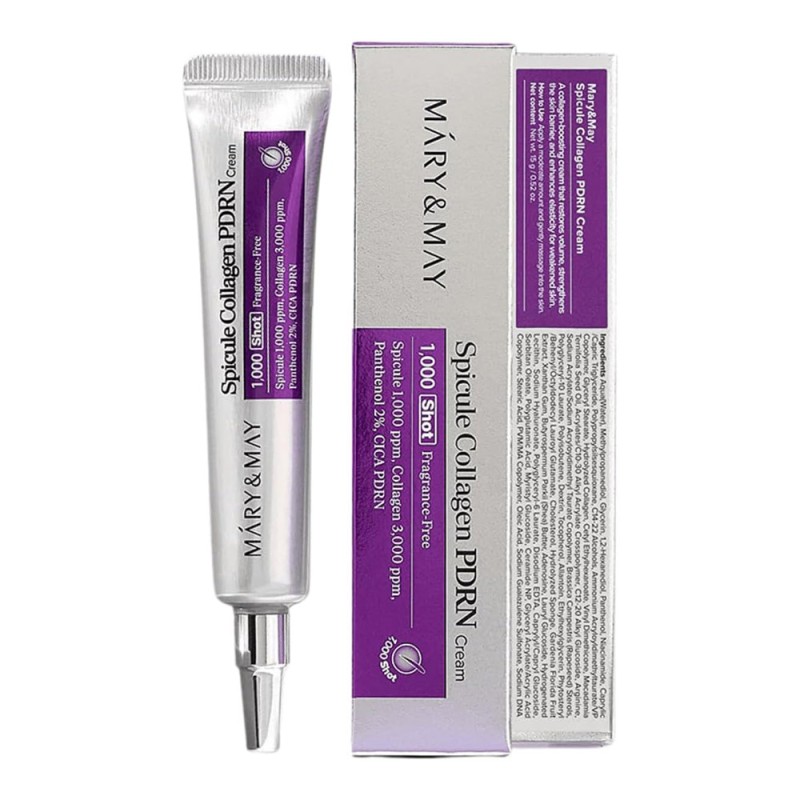کرم ضد چروک و ترمیم کننده اسپیکول، کلاژن و PDRN مناسب انواع پوست مری اند می Spicule Collagen PDRN Cream وزن 15 گرم