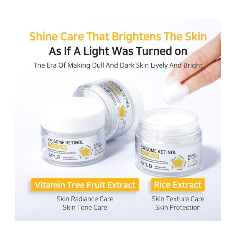 کرم ضد چروک و جوانساز رتینول و اگزوزوم مناسب پوست شل و مستعد پیری APLB Exosome Retinol EX Cream حجم 55 میل