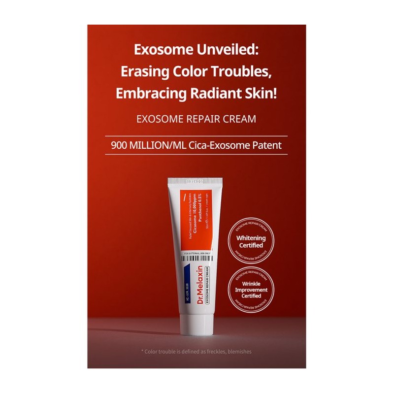 کرم ترمیم کننده و تسکین دهنده اگزوزوم مناسب پوست حساس و ملتهب دکتر ملاکسین Exosome Repair Cream حجم 50 میل