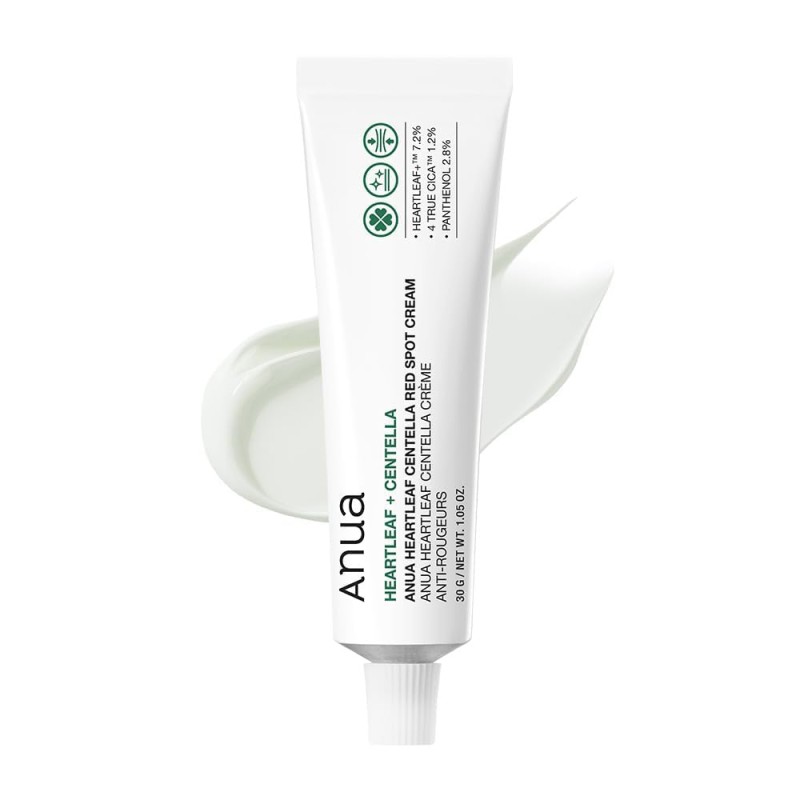 کرم ضد جوش و تسکین دهنده هارتلیف مناسب پوست ملتهب و مستعد جوش آنوا Heartleaf Centella Red Spot Cream حجم 30 میل