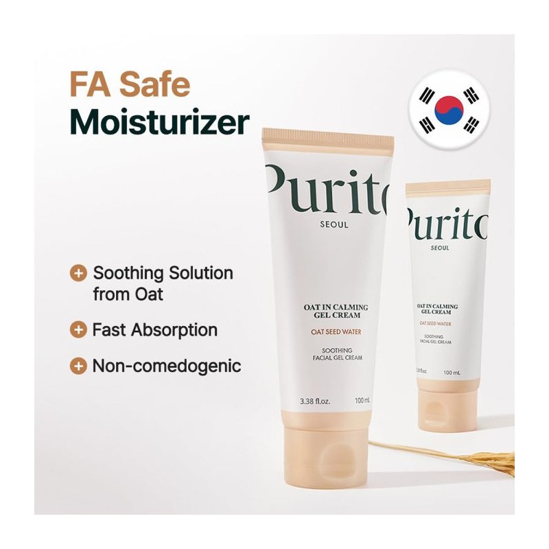 ژل کرم تسکین دهنده و ترمیم کننده مناسب پوست حساس و مستعد آکنه پیوریتو Oat In Calming Gel Cream حجم 100 میل