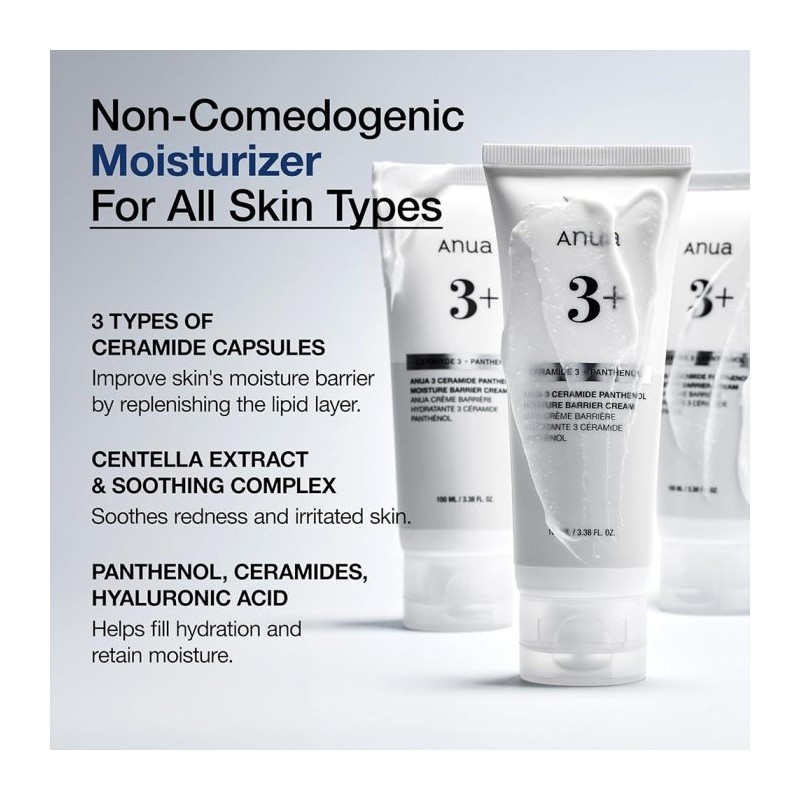کرم مرطوب‌کننده با ۳ سراماید و پانتنول مناسب پوست‌های خشک آنوا Ceramide Panthenol Moisture Barrier Cream حجم 100 میل