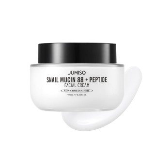 کرم آبرسان و ترمیم‌کننده با ۸۸٪ موسین حلزون مناسب انواع پوست جومیسو Jumiso Snail Mucin 88+ Peptide Facial Cream حجم 100 میل