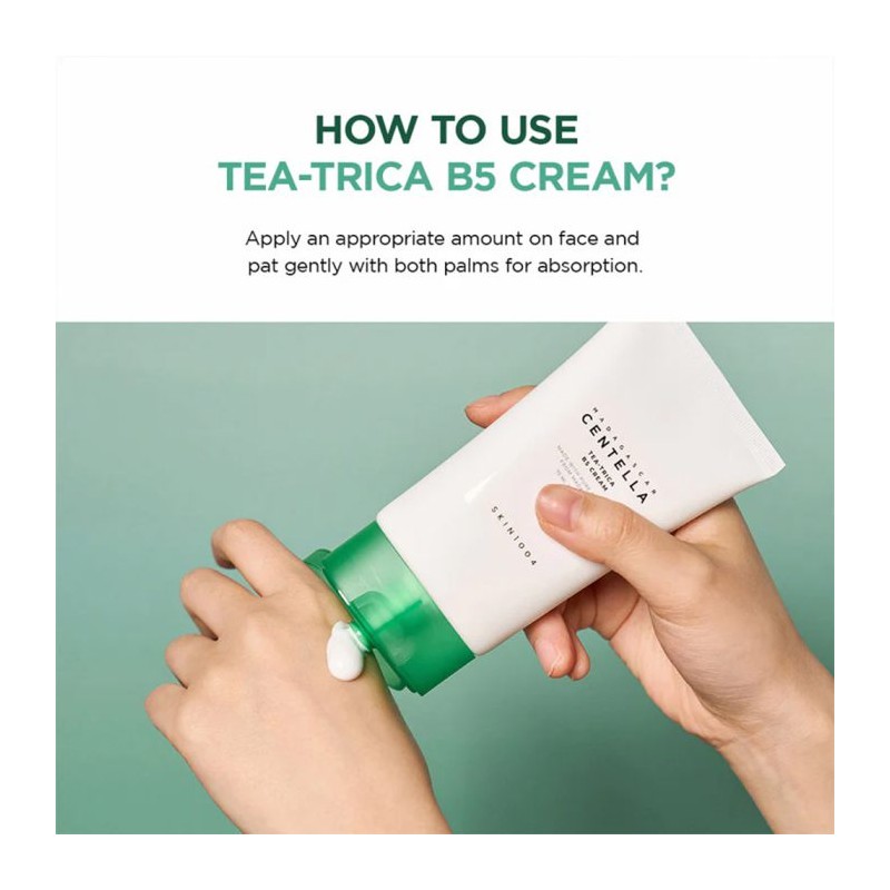 کرم ضد جوش تی تری سنتلا مناسب پوست‌های مستعد آکنه اسکین ۱۰۰۴ | SKIN1004 Madagascar Centella Tea-Trica B5 Cream حجم ۷۵ میل