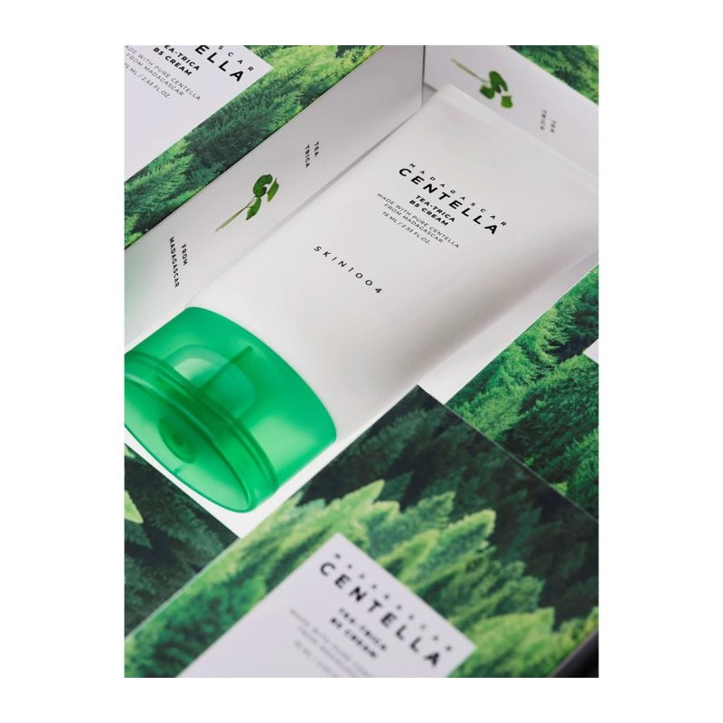 کرم ضد جوش تی تری سنتلا مناسب پوست‌های مستعد آکنه اسکین ۱۰۰۴ | SKIN1004 Madagascar Centella Tea-Trica B5 Cream حجم ۷۵ میل