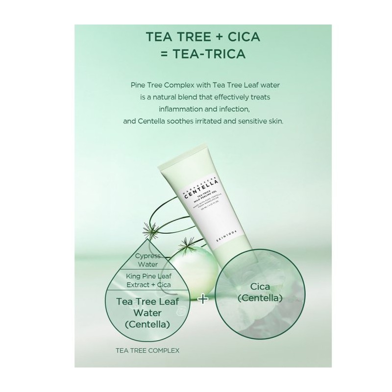 ژل لایه‌بردار ضدجوش مناسب پوست‌های مستعد آکنه اسکین ۱۰۰۴ SKIN1004 Madagascar Centella Tea-Trica Mild Peeling Gel حجم 125 میل