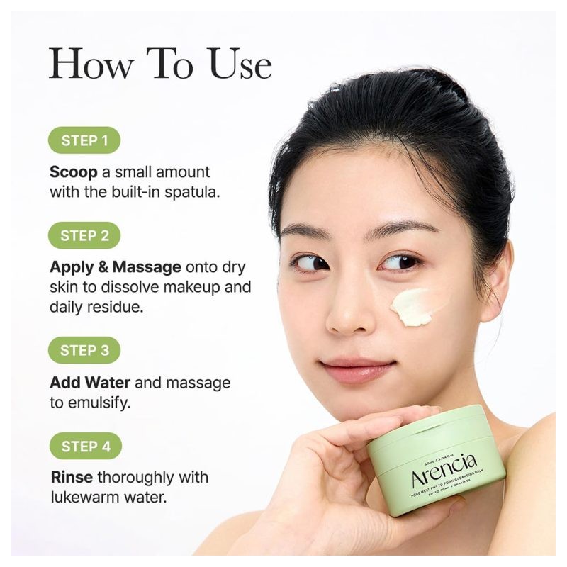 بالم پاک‌کننده عمقی منافذ با فیتو PDRN و آنزیم مناسب پوست چرب و مختلط آرنسیا Pore Melt Cleansing Balm حجم 90 میل