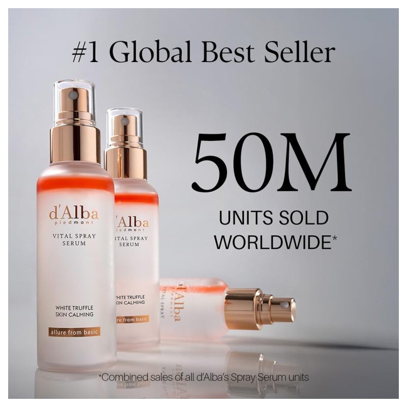 میست آبرسان با ۸ نوع هیالورونیک اسید مناسب پوست خشک و حساس د البا d'Alba White Truffle Vital Spray Serum حجم 100 میل