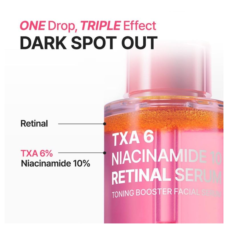 سرم ضد لک ترانگزامیک اسید و نیاسینامید و رتینال مناسب پوست چرب و دارای لک پیوریتو TXA 6 Niacinamide 10 Retinal Serum  حجم 30 میل