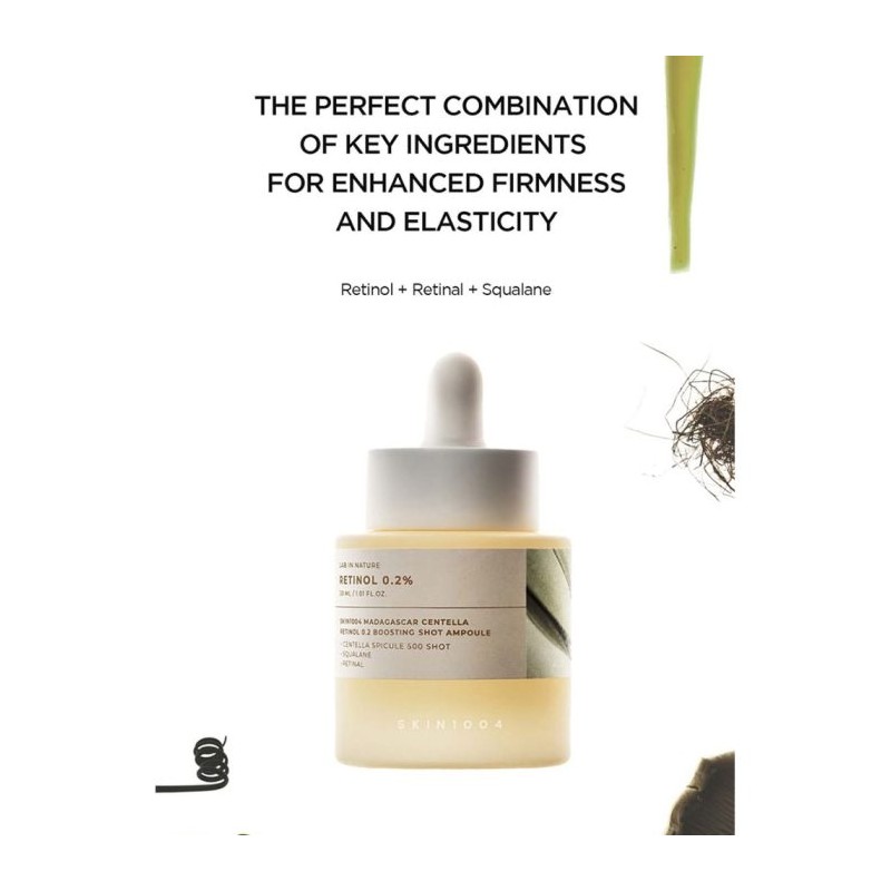 آمپول مناسب انواع پوست اسکین ۱۰۰۴ | SKIN1004 Lab in Nature Madagascar Centella Retinol 0.2 Boosting Shot Ampoule حجم 30 میل