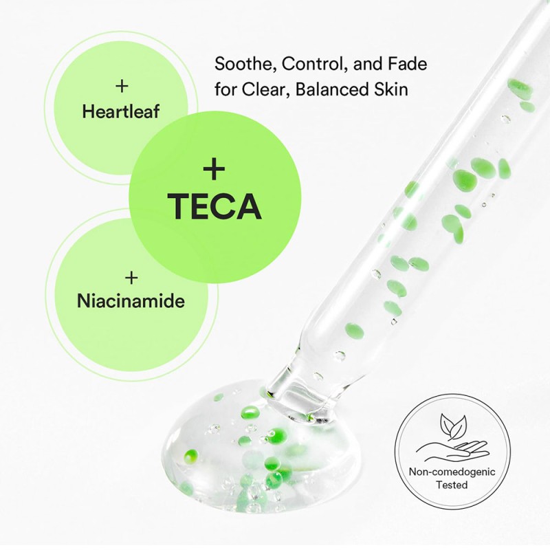 سرم کپسولی تسکین‌دهنده و روشن‌کننده با هارتلیف و TECA مناسب پوست حساس ابیب Abib Heartleaf TECA Calming Drop Serum حجم 50 میل