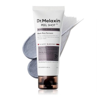 فوم ضدجوش و کنترل منافذ با عصاره برنج سیاه مناسب پوست چرب و مختلط دکتر ملاکسین Peel Shot Black Rice Whip Cleanser حجم 100 میل