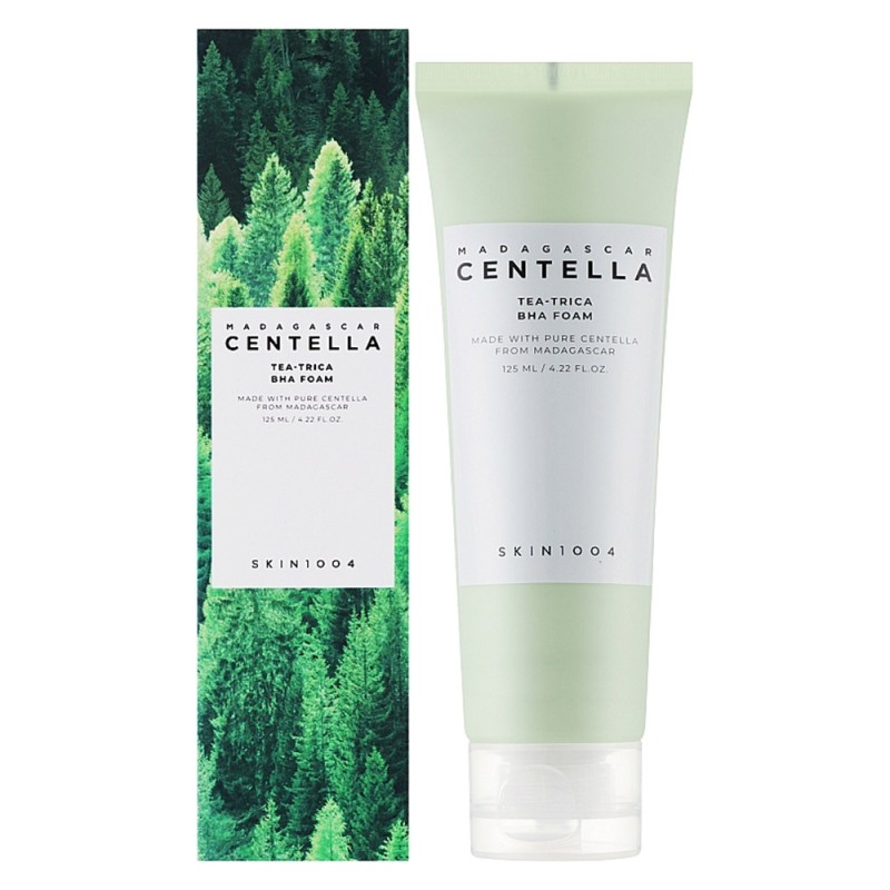 فوم شستشوی لایه بردار و ضد جوش BHA مناسب پوست چرب و مستعد آکنه اسکین ۱۰۰۴ Centella Tea-Trica Bha Foam حجم 125 میل