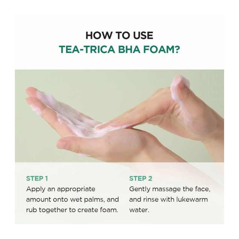 فوم شستشوی لایه بردار و ضد جوش BHA مناسب پوست چرب و مستعد آکنه اسکین ۱۰۰۴ Centella Tea-Trica Bha Foam حجم 125 میل