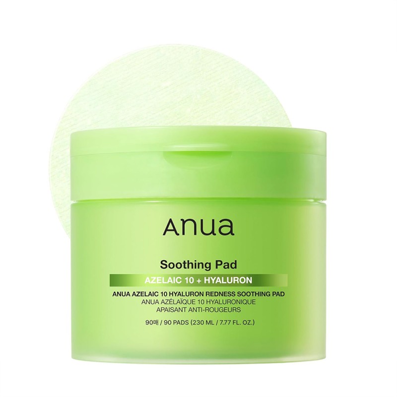 پد تونر ضد جوش آزلائیک اسید 10 درصد مناسب پوست حساس آنوا آنوا | ANUA Azelaic 10 Hyaluron Redness Soothing Pad حجم 230 میل