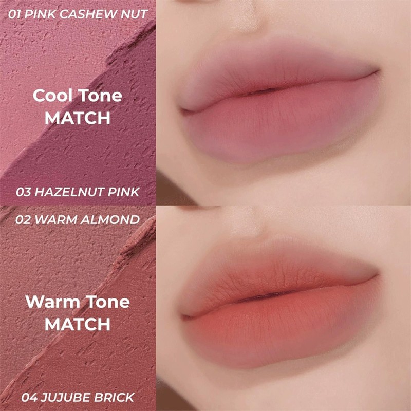 تینت کاسه ای مات گونه و لب کارگرام COLORGRAM Tintin Dory Blur Jam - 01-pink-cashew-nut